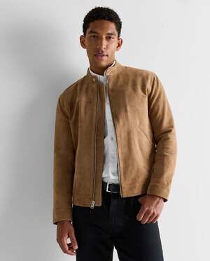 100% Suede Café Racer Jacket, quince brand new size XL